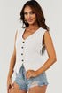 Solid Color Button Up V Neck Suit Vest